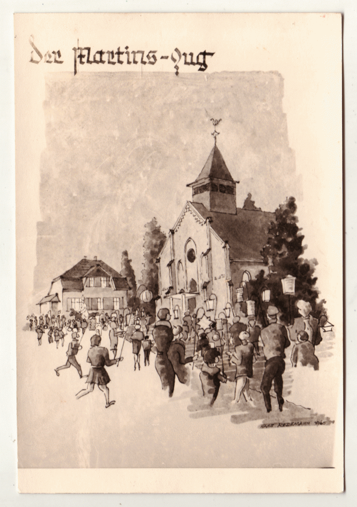 1965 Hervest St. Marienkirche Martinszug gemalt Redemann-klein